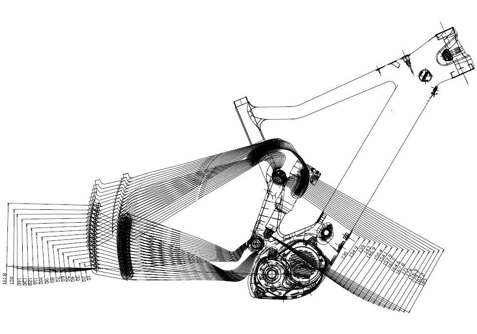 Rama roweru elektrycznego LCES801, przełożenie dźwigni