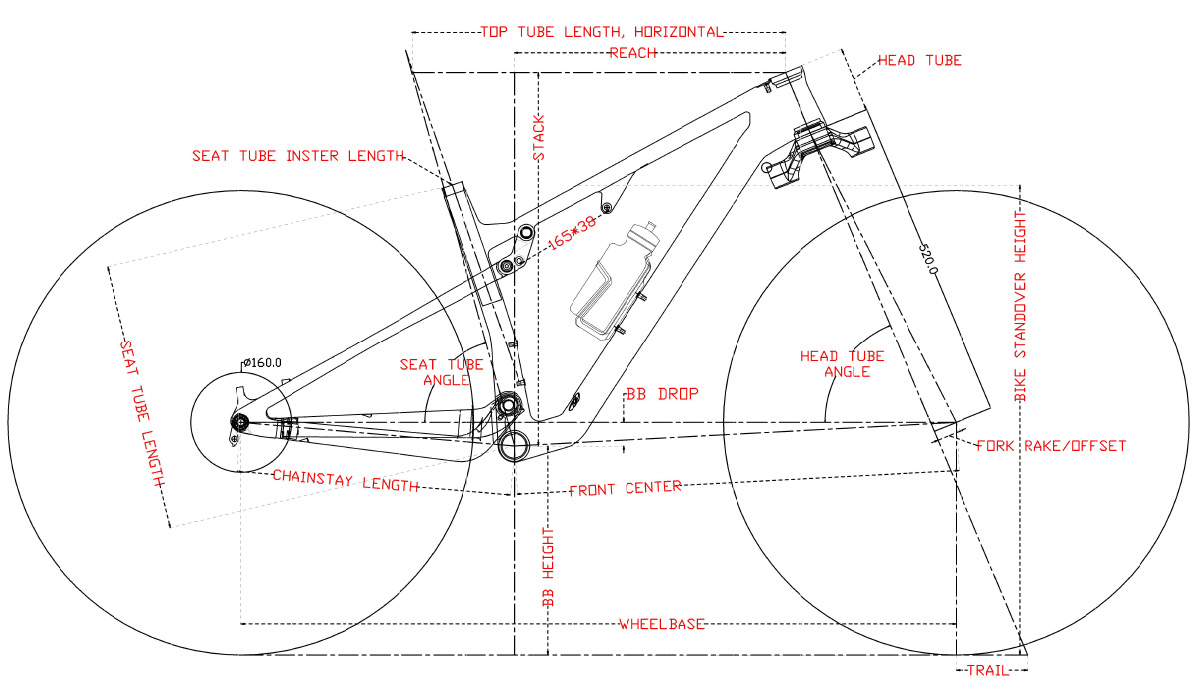 geometria do ramy roweru przełajowego 29er