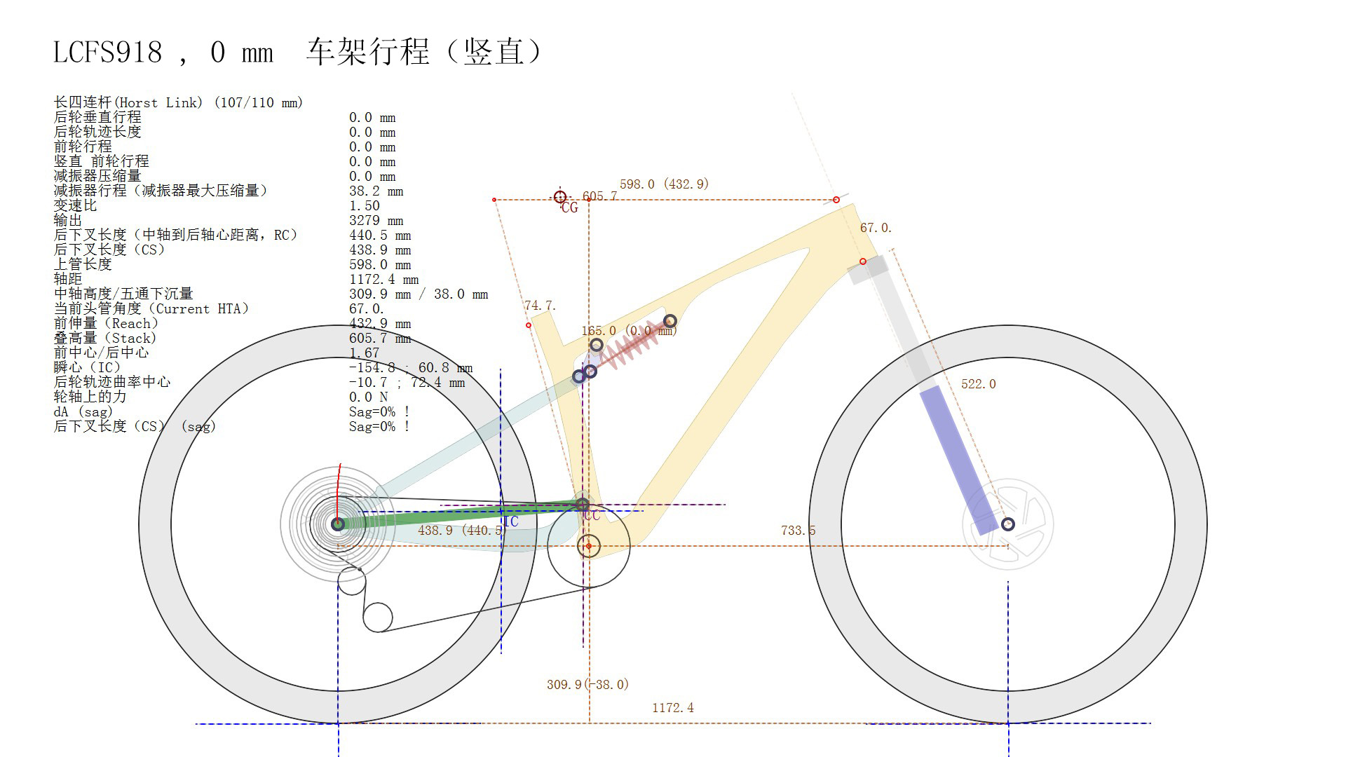 Symuluj szczegóły danych od 0 do 110 mm ramy roweru Travel XC
