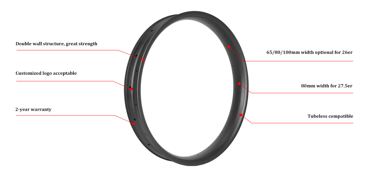 Główne cechy obręczy Fat Bike Carbon